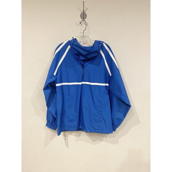 Sweaty Betty Jacket Womens Small Oxford Blue Waterproof Hooded Pullover Sample - Picture 1 of 4